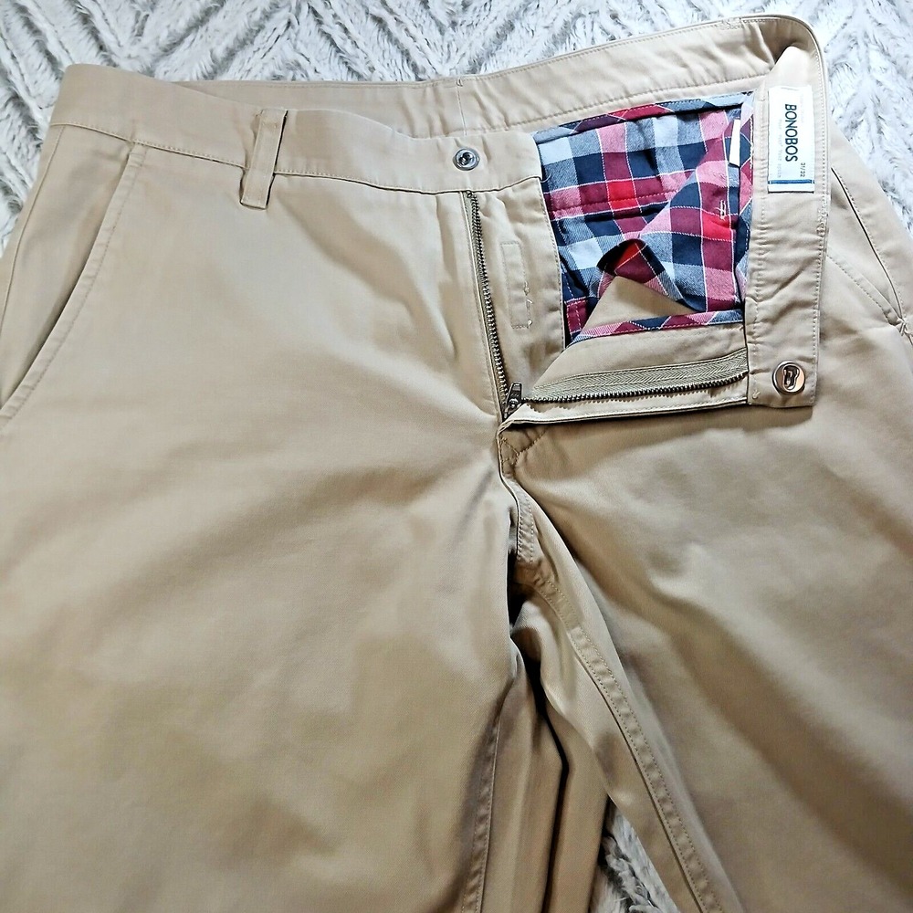 Bonobos Khaki Chinos with Plaid Lining